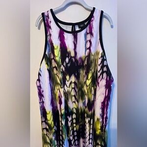 Mossimo Purple, Black, Green, and White Tank Dress - Size XXL